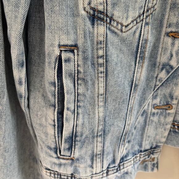 Free People Rumors Denim Jacket Staple Boho Festival Size Small - Picture 5 of 10